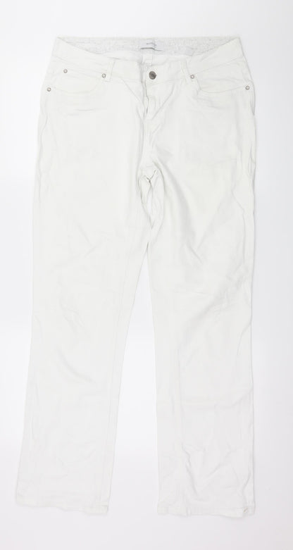 Telhlbo Womens White  Denim Straight Jeans Size 34 in L31 in