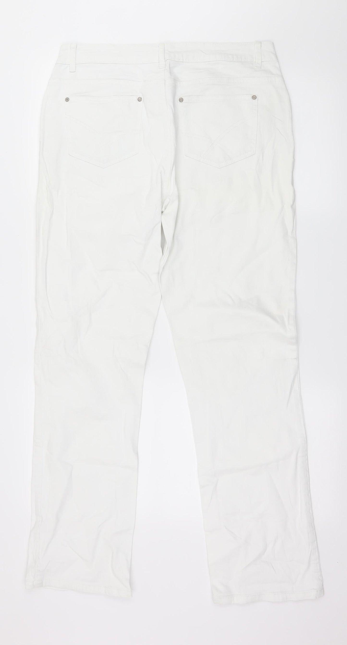 Telhlbo Womens White  Denim Straight Jeans Size 34 in L31 in