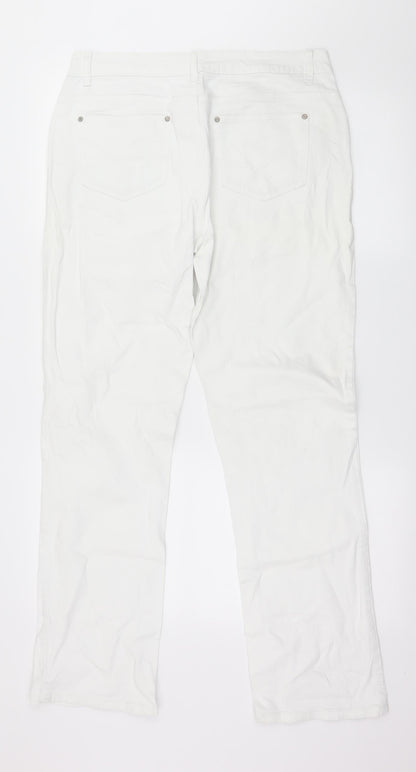 Telhlbo Womens White  Denim Straight Jeans Size 34 in L31 in