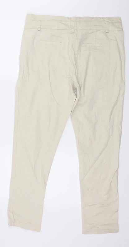 Flame Womens Beige   Trousers  Size 12 L28 in