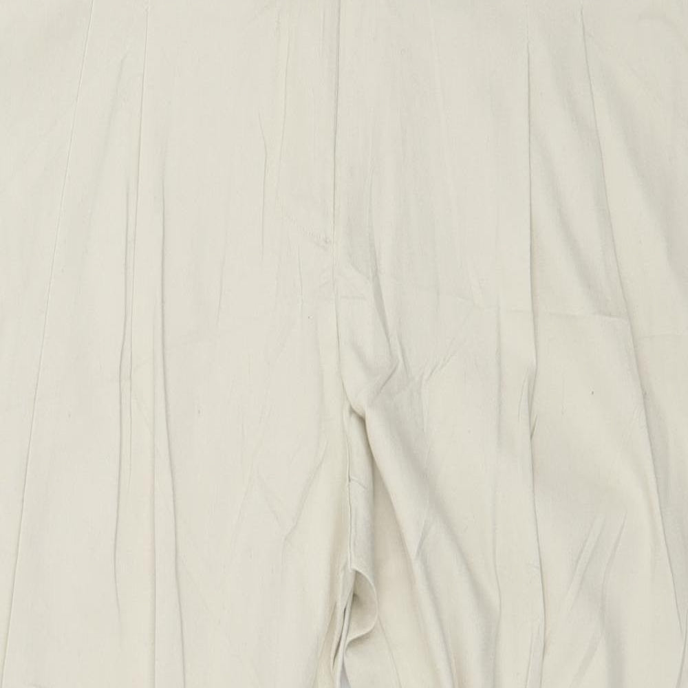 Flame Womens Beige   Trousers  Size 12 L28 in