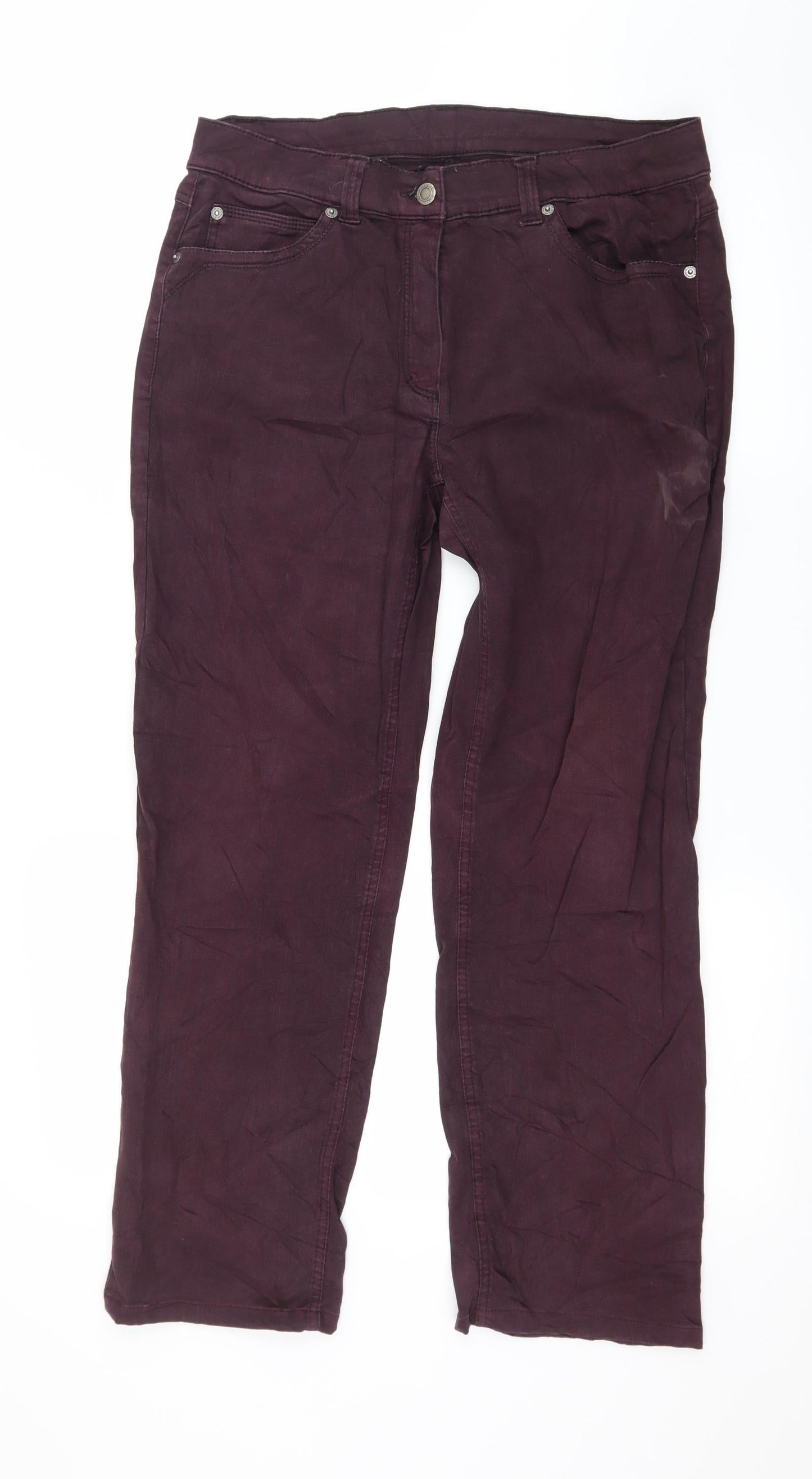 Pterworn Womens Purple  Denim Straight Jeans Size 14 L27 in