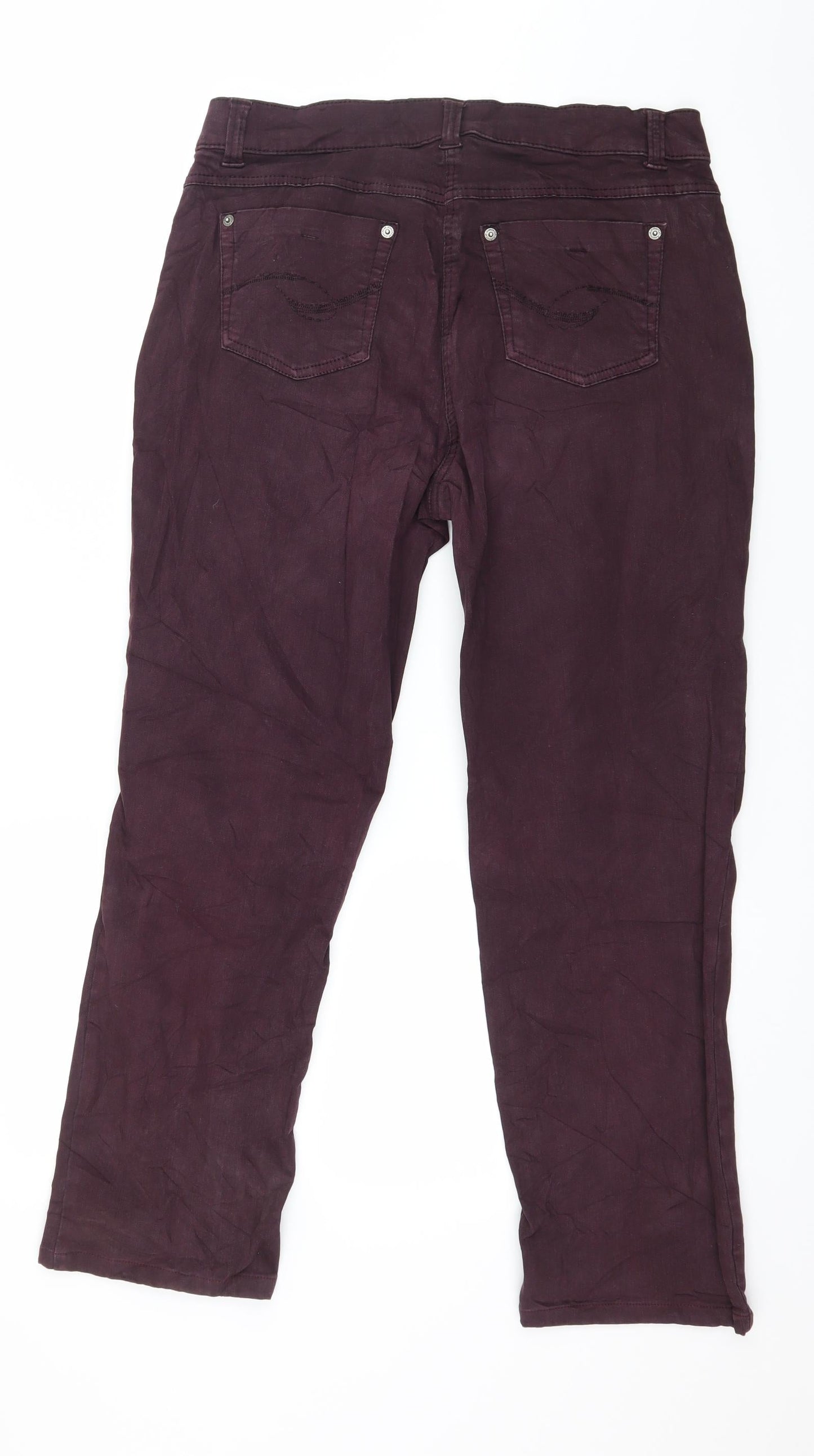 Pterworn Womens Purple  Denim Straight Jeans Size 14 L27 in