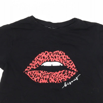 Womens UK Size 6 New Look Black Basic T-Shirt