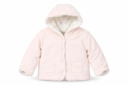 Marks & Spencer Girls Pink Striped Velour Jacket  Size 3-6 Months