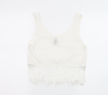 Divided by H&M Womens White  Jersey Basic Tank Size S