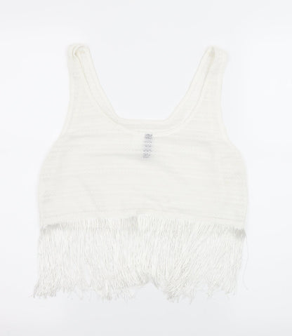 Divided by H&M Womens White  Jersey Basic Tank Size S