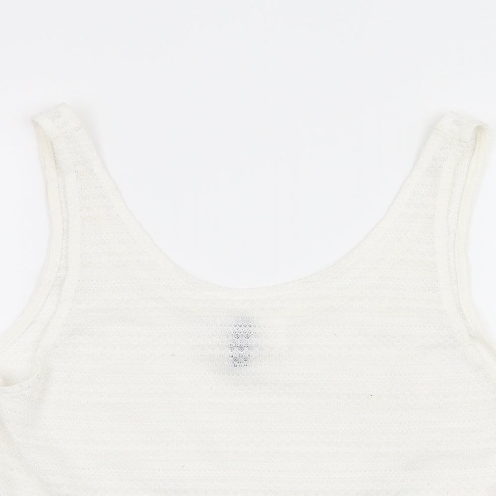 Divided by H&M Womens White  Jersey Basic Tank Size S