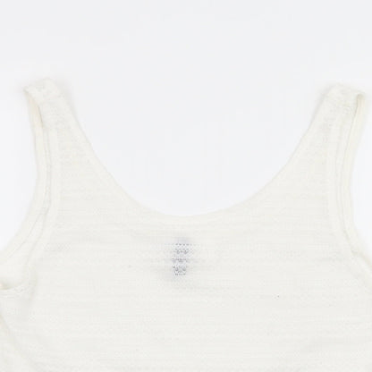 Divided by H&M Womens White  Jersey Basic Tank Size S