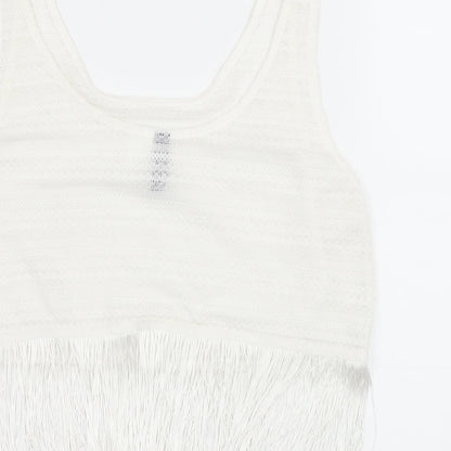 Divided by H&M Womens White  Jersey Basic Tank Size S