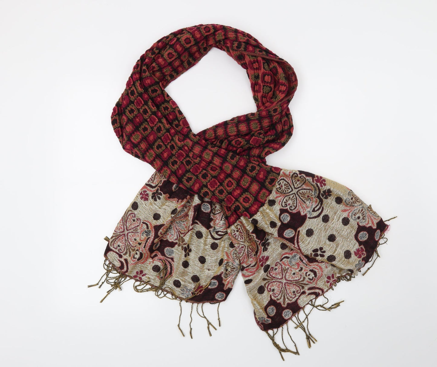 Preworn Womens Pink Geometric   Scarf