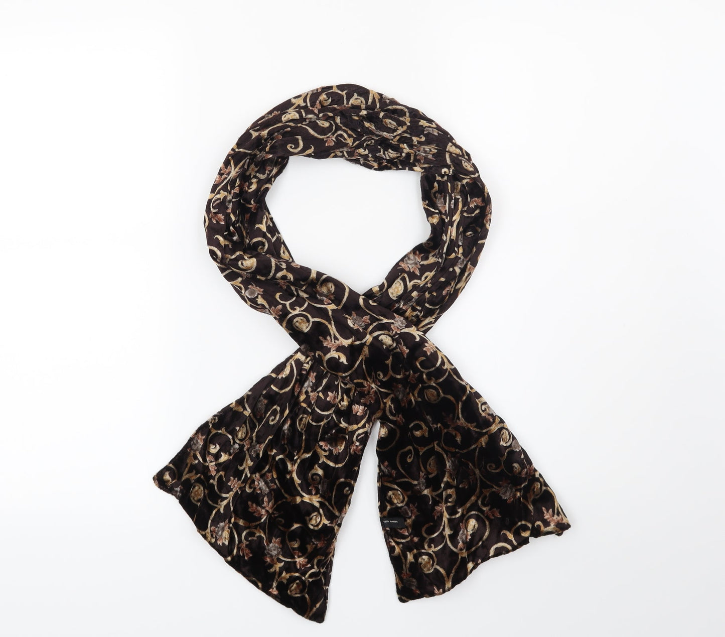 Preworn Womens Brown Floral   Scarf