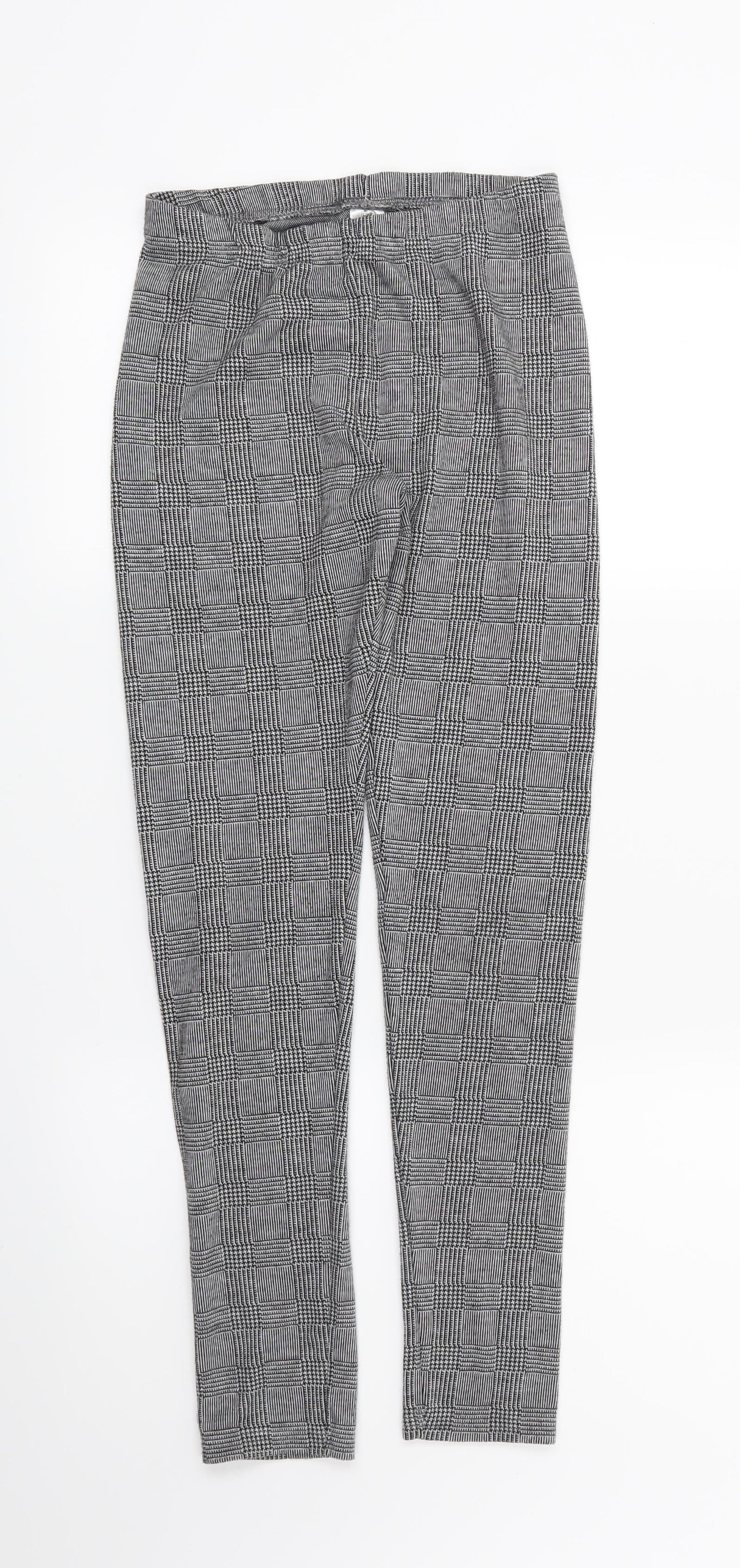 F&F Girls Black Houndstooth  Jegging Trousers Size 11-12 Years