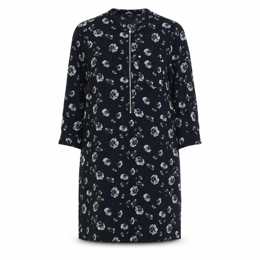 Front view of Papaya women’s blue floral shirt dress, size UK 10