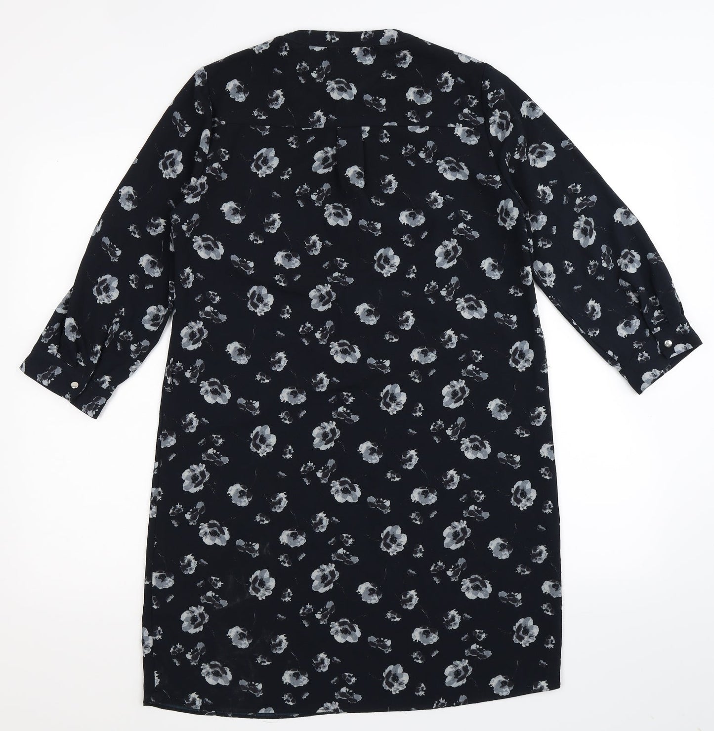 Papaya Womens Blue Floral  Shirt Dress  Size 10