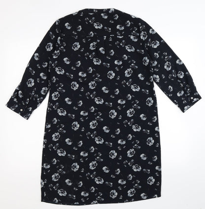 Papaya Womens Blue Floral  Shirt Dress  Size 10