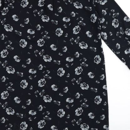 Papaya Womens Blue Floral  Shirt Dress  Size 10