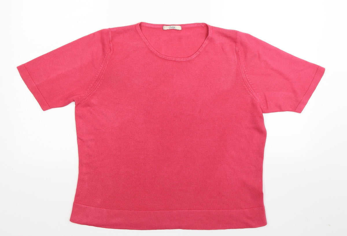 Marks & Spencer Womens Pink  Knit Pullover Jumper Size 16