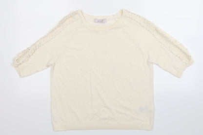 Marks and Spencer Womens White  Knit Pullover Jumper Size 12
