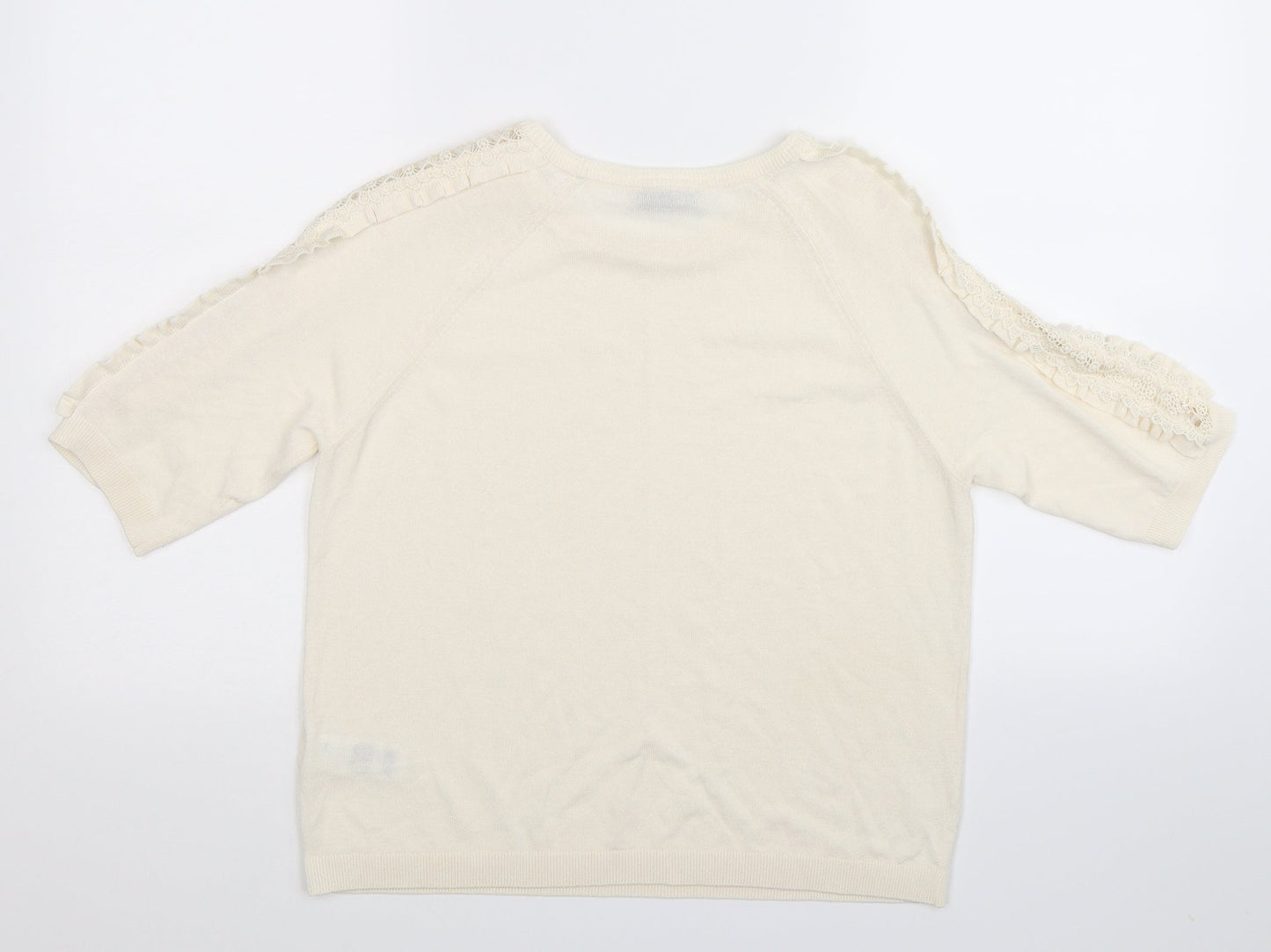 Marks and Spencer Womens White  Knit Pullover Jumper Size 12