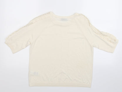 Marks and Spencer Womens White  Knit Pullover Jumper Size 12