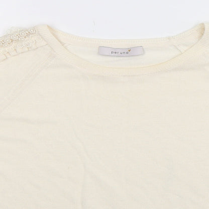 Marks and Spencer Womens White  Knit Pullover Jumper Size 12