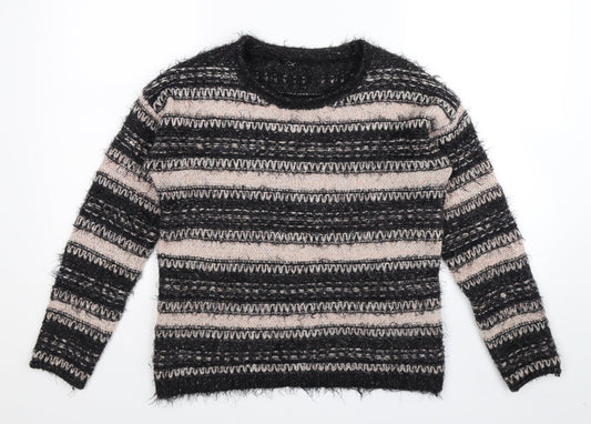 Apricot Womens Multicoloured Striped Knit Pullover Jumper Size M