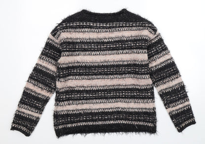 Apricot Womens Multicoloured Striped Knit Pullover Jumper Size M