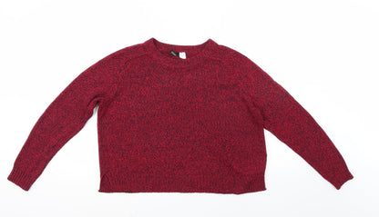 Divided Womens Red   Pullover Jumper Size L
