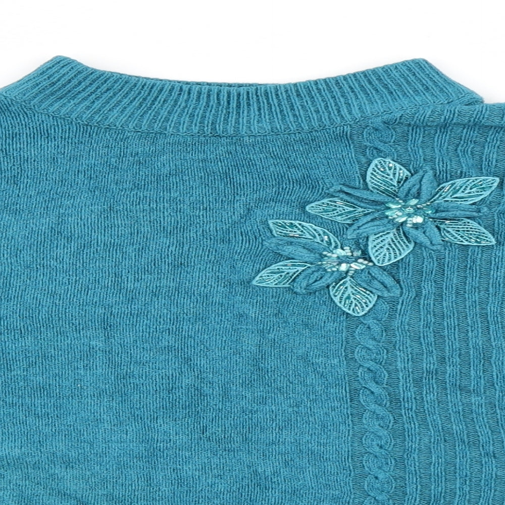 Bonmarché Womens Blue Fair Isle Pullover Jumper Size M