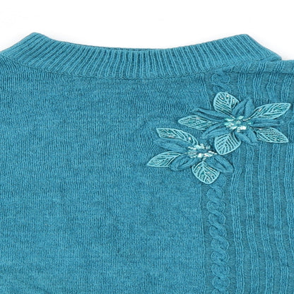 Bonmarché Womens Blue Fair Isle Pullover Jumper Size M