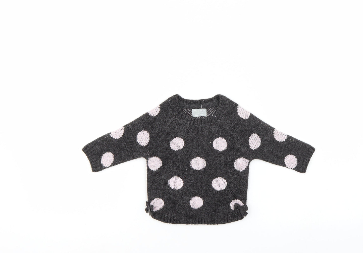 Primark Girls Black Polka Dot  Pullover Jumper Size 3-6 Months