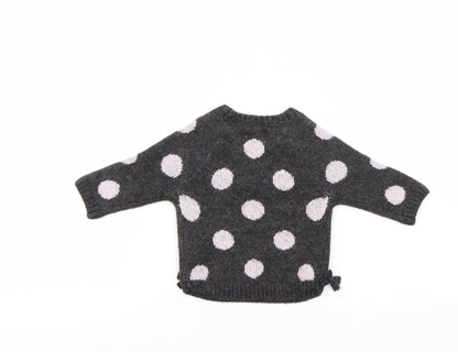 Primark Girls Black Polka Dot  Pullover Jumper Size 3-6 Months