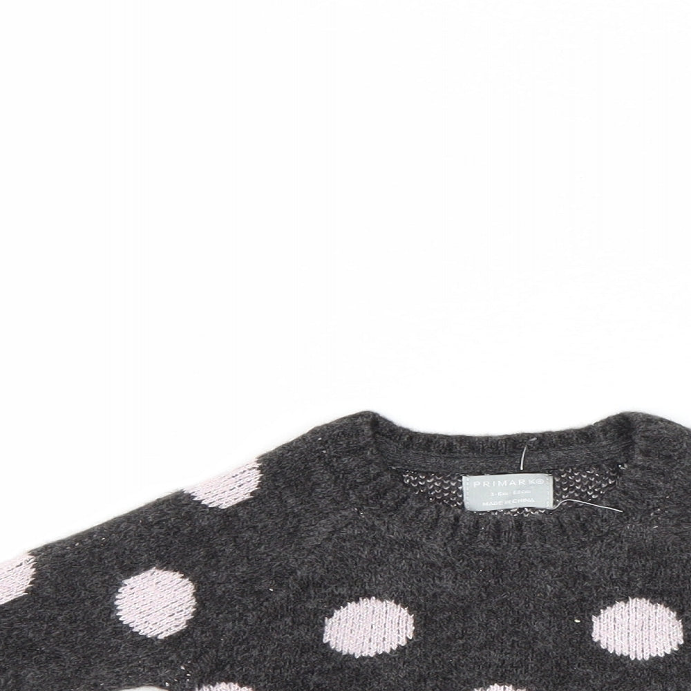 Primark Girls Black Polka Dot  Pullover Jumper Size 3-6 Months