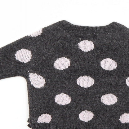 Primark Girls Black Polka Dot  Pullover Jumper Size 3-6 Months