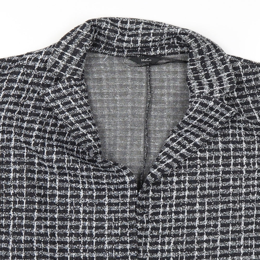 M&Co Womens Black Check  Jacket  Size 10