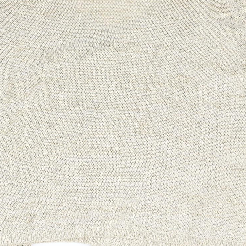 Marks and Spencer Womens Beige  Knit Cardigan Jumper Size 14  - attached scarf