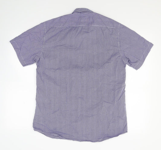 Taylor & Wright Mens Blue Check   Button-Up Size 15.5  - Gingham