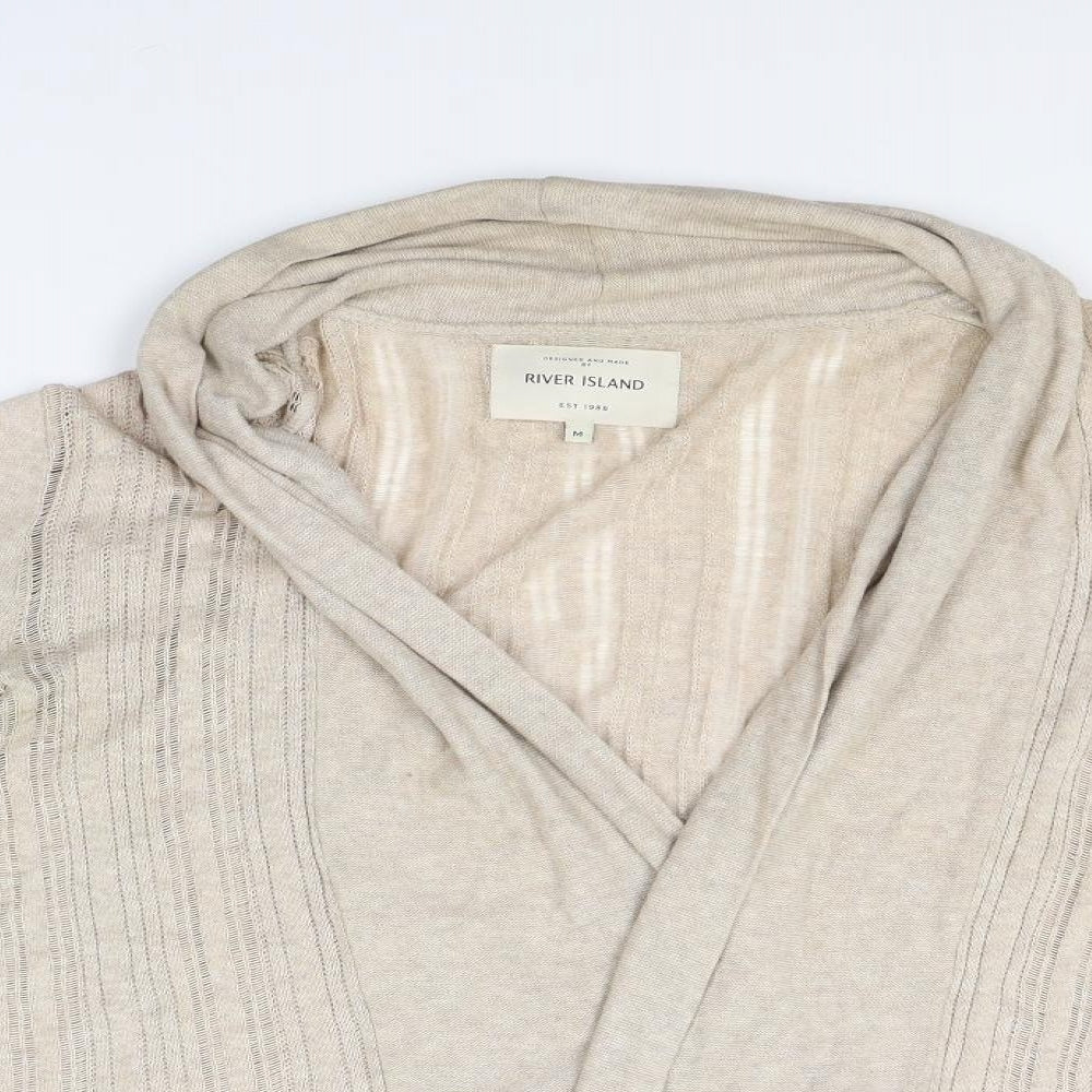 River Island Mens Beige  Knit Cardigan Jumper Size M