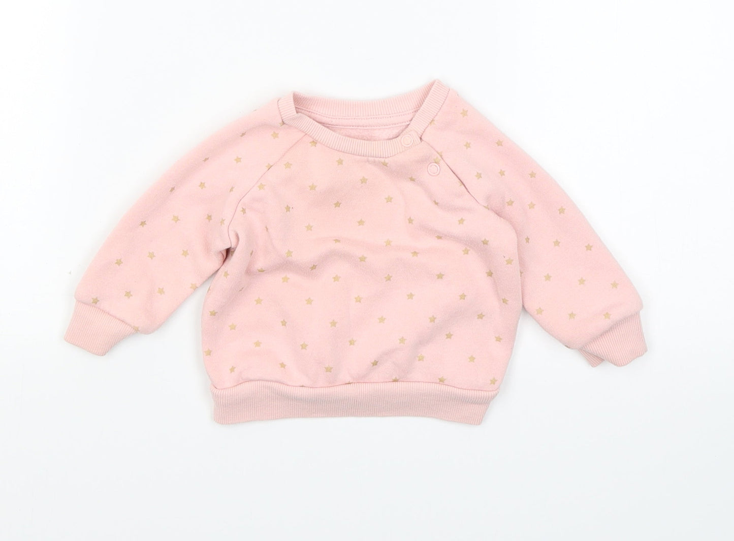 Primark Girls Pink Polka Dot  Pullover Jumper Size 3-6 Months  - stars