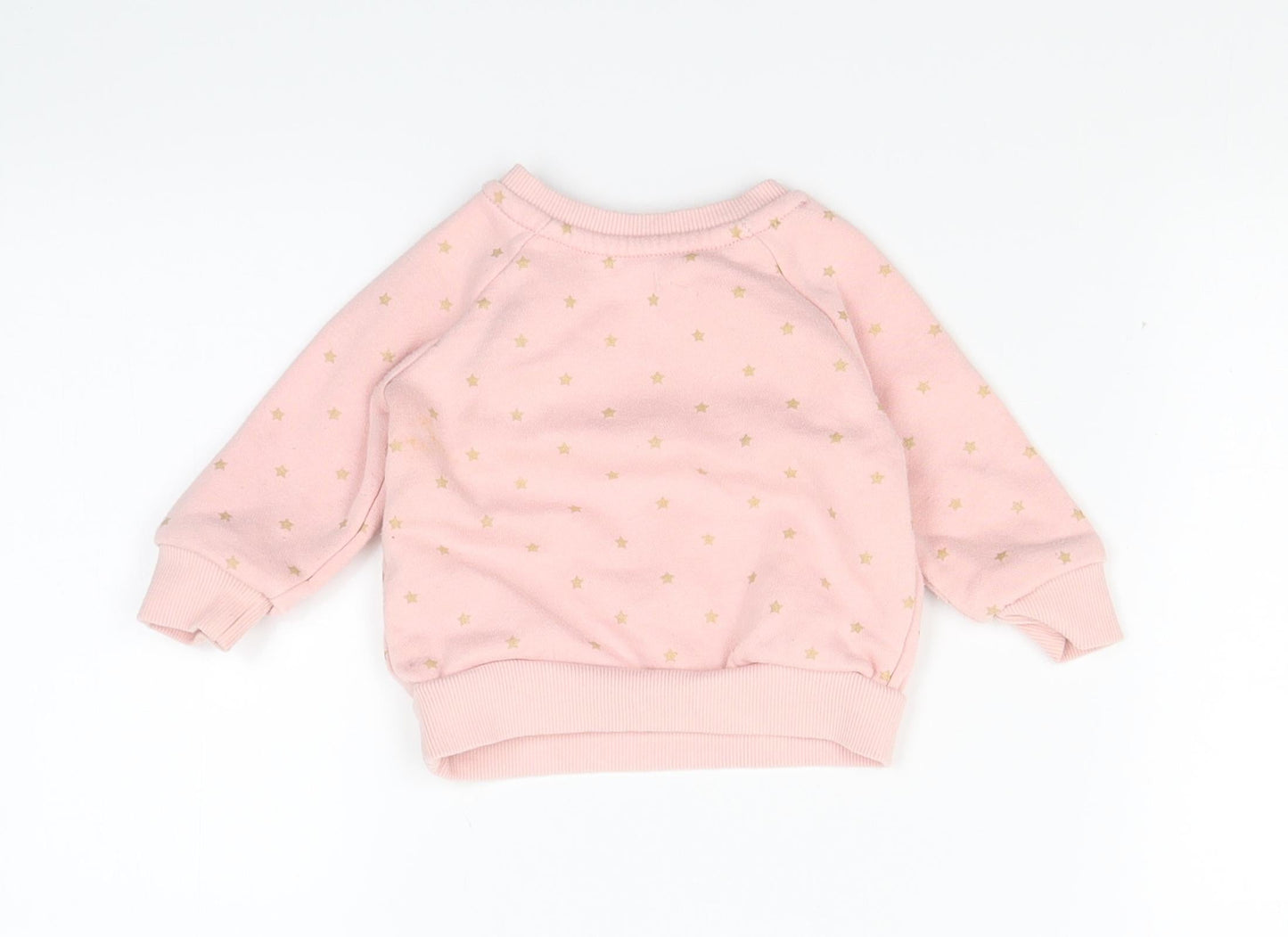 Primark Girls Pink Polka Dot  Pullover Jumper Size 3-6 Months  - stars