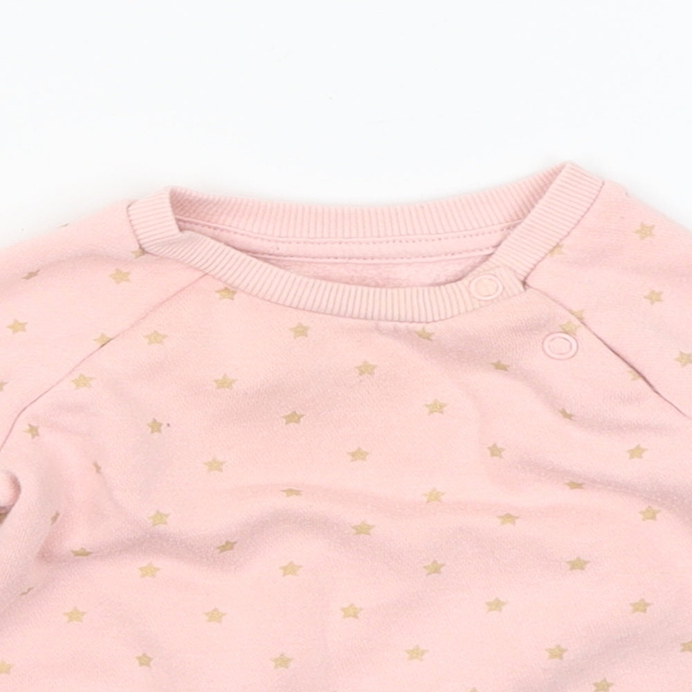 Primark Girls Pink Polka Dot  Pullover Jumper Size 3-6 Months  - stars