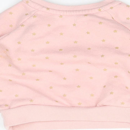 Primark Girls Pink Polka Dot  Pullover Jumper Size 3-6 Months  - stars