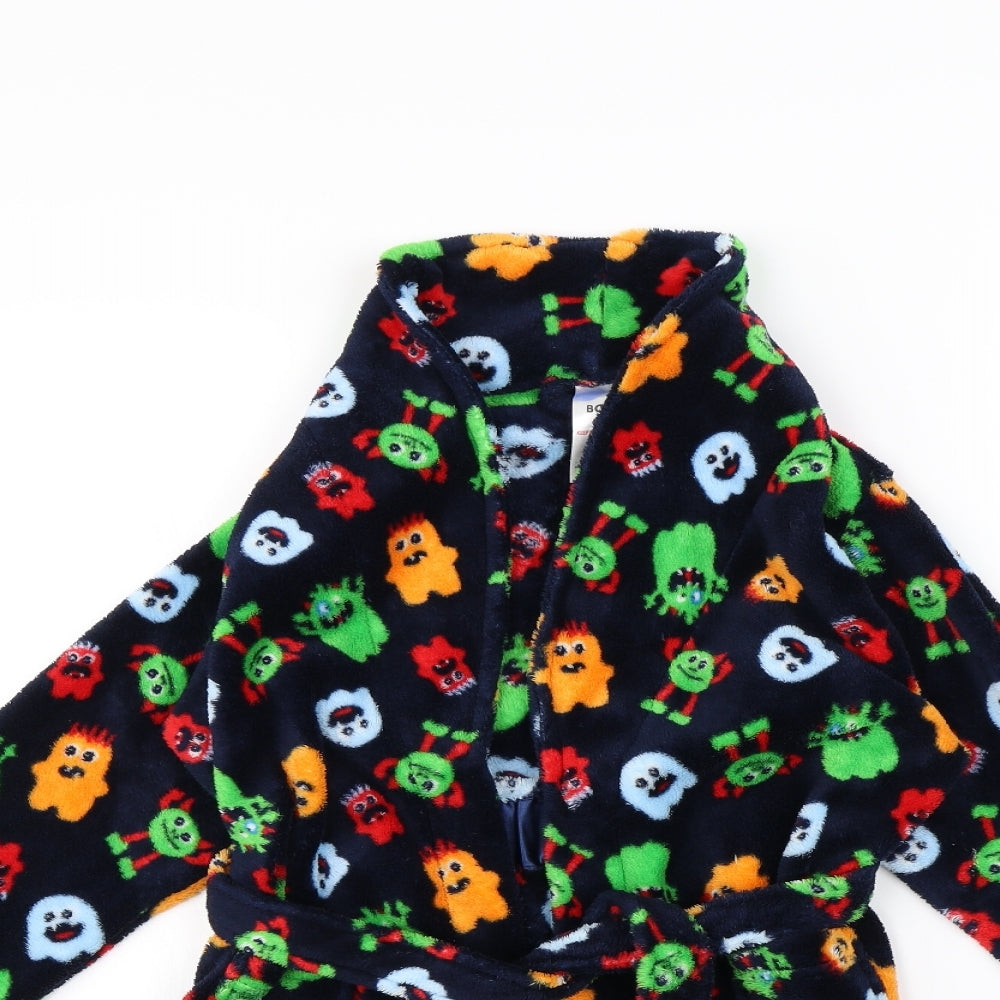 Preworn Boys Blue Spotted   Robe Size 6 Years