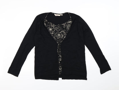 EWM Womens Black   Pullover Sweatshirt Size 14