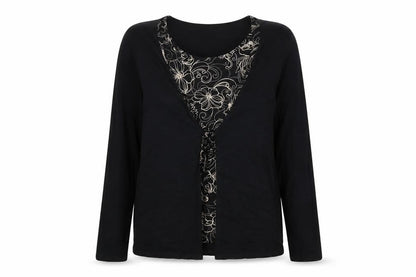 EWM Womens Black   Pullover Sweatshirt Size 14