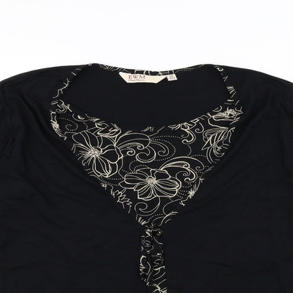 EWM Womens Black   Pullover Sweatshirt Size 14