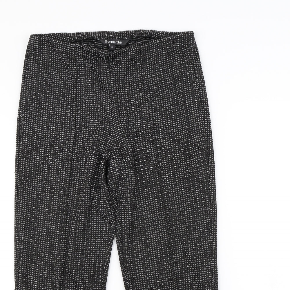 Womens UK Size 12 Bonmarché Regular Fit Dress Pants Black Trousers