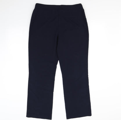 Womens UK Size 14 M&Co Regular Fit Dress Pants Blue Trousers