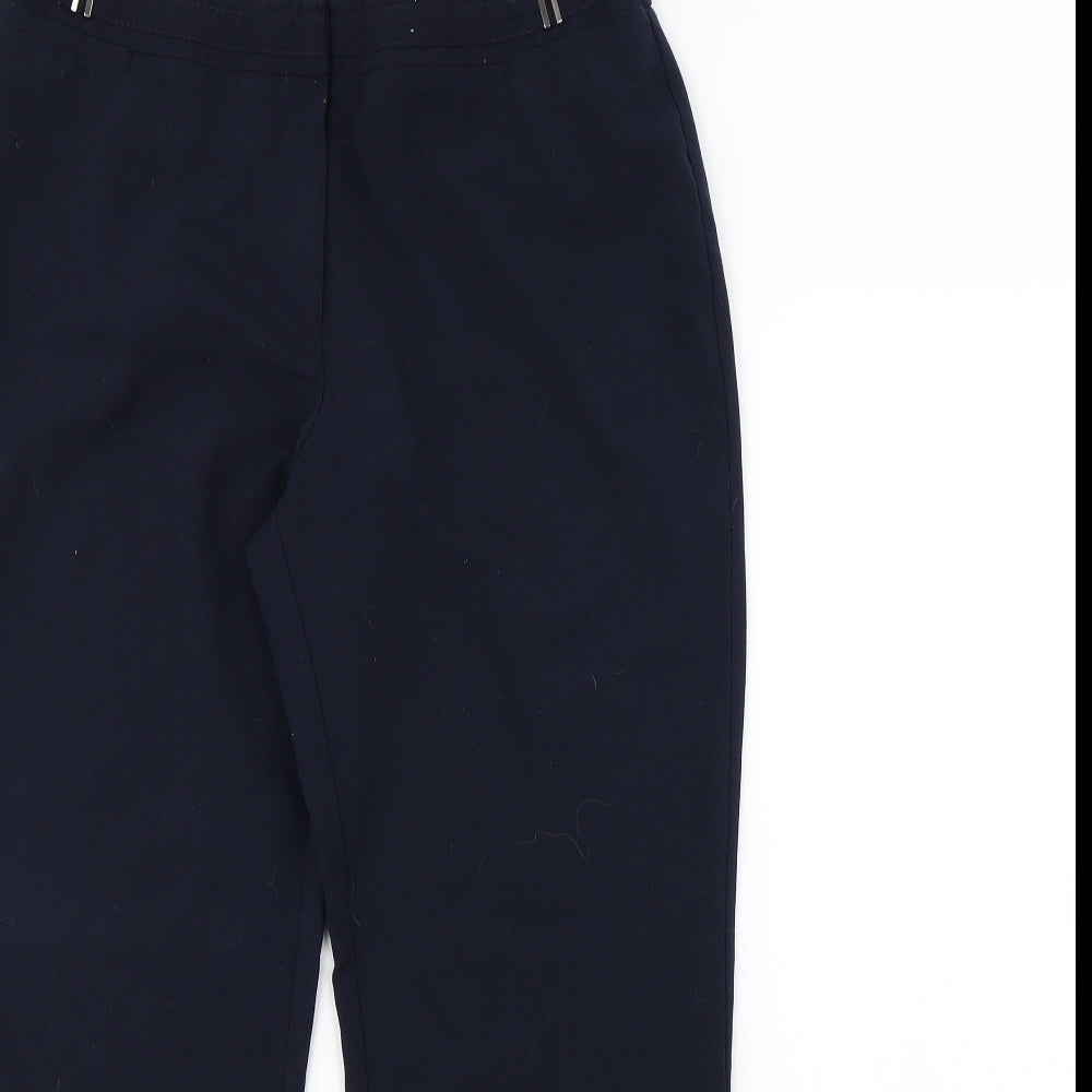 Womens UK Size 14 M&Co Regular Fit Dress Pants Blue Trousers